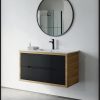 ארון אמבטיה דגם אלון משולב שחור תלוי משטח כיור