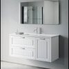 ארון אמבטיה דגם רוי לבן מט רוחב 120 ס"מ תלוי משטח כיור