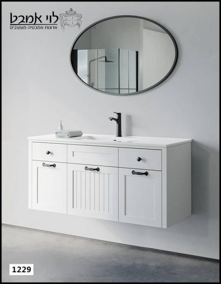 ארון אמבטיה דגם ונציה תלוי רוחב 120 ס"מ לבן