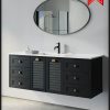 ארון אמבטיה דגם ליאו שחור רוחב 150 ס"מ תלוי משטח כיור