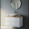 ארון אמבטיה דגם אופק לבן תלוי משטח בוצ'ר 100 ס"מ עומק 47 ס"מ