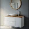 ארון אמבטיה דגם אופק לבן תלוי משטח בוצ'ר 120 ס"מ עומק 47 ס"מ
