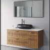ארון אמבטיה דגם חגית עץ אלון רוחב 120 ס"מ עומק 47 משטח קוריאן תלוי