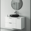 ארון אמבטיה דגם וינה לבן משטח קוריאן לבן 100 ס"מ עומק 47 ס"מ תלוי