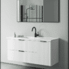 ארון אמבטיה דגם וינה לבן משטח אינטגרלי 120 ס"מ עומק 47 ס"מ תלוי