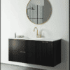 ארון אמבטיה דגם וינה שחור משטח אינטגרלי 120 ס"מ עומק 47 ס"מ תלוי