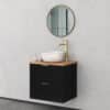 ארון אמבטיה חגית מודרני שחור משטח בוצ'ר 60 ס"מ עומק 40