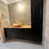 ארון אמבטיה דגם אדל שחור מט עם ארון שירות בהזמנה מיוחדת