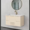 ארון אמבטיה דגם אמסטרדם מודרני סהרה רוחב 100 ס"מ עם משטח איטגרלי