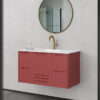 ארון אמבטיה דגם אמסטרדם מודרני לבן רוחב 100 ס"מ עם משטח כיור קוריאן