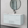 ארון אמבטיה דגם אמסטרדם מודרני תכלת שמים רוחב 120 ס"מ עם משטח כיור אינטגרלי